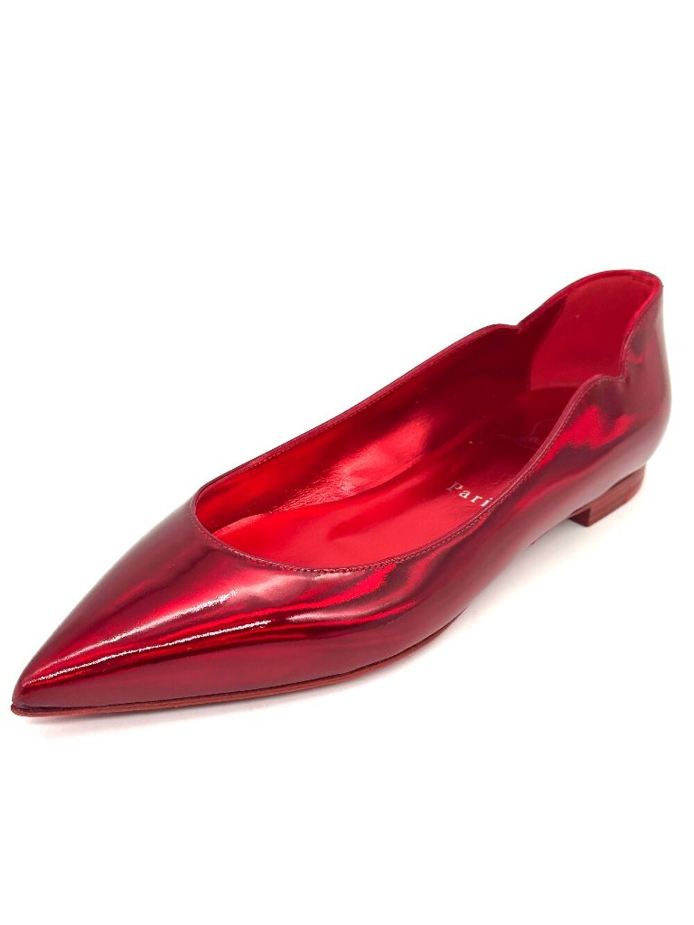 Christian Louboutin HOT CHICKITA Scallop Patent Ballerina Flat Shoes Loubi - Picture 13 of 16
